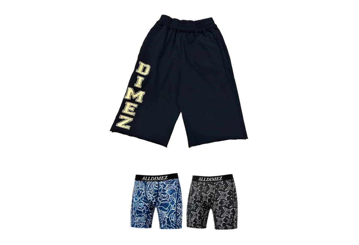 3/4 pants + 2x compression underwear